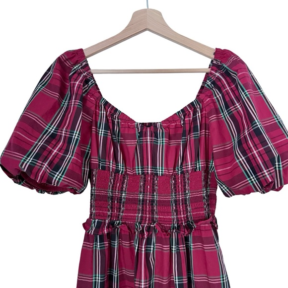 J. Crew Smocked-Waist Puff Sleeve Cotton Poplin Midi Dress Sz S - Picture 4 of 10